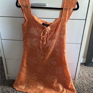 Cider Apricot Floral Dress